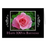 100th Birthday Pink Rose Cards