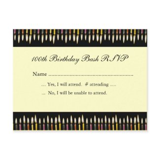 100th Birthday RSVP Card postcard