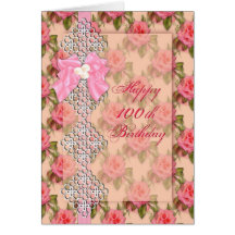 100th Birthday Vintage Birthday Greeting Card