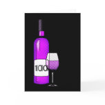 100th birthday : wine bottle & glass greeting cards