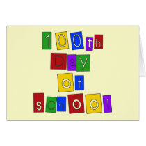 100th Day of School Block Letters Cards