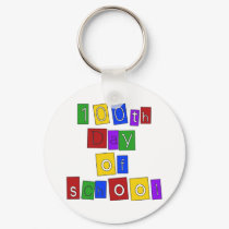 100th Day of School Block Letters keychains