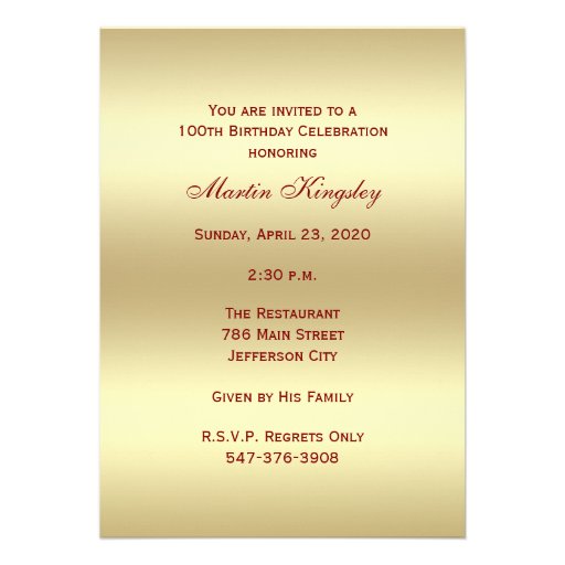 100th Photo Birthday Party Invitation - Burgundy