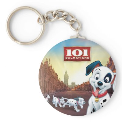101 Dalmatian Patches Wagging his Tail keychains