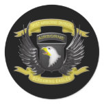 101st Airborne 3D Round Stickers