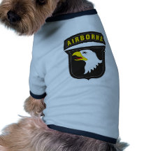 101st Airborne Screaming Eagle Emblem Doggie Tee Shirt