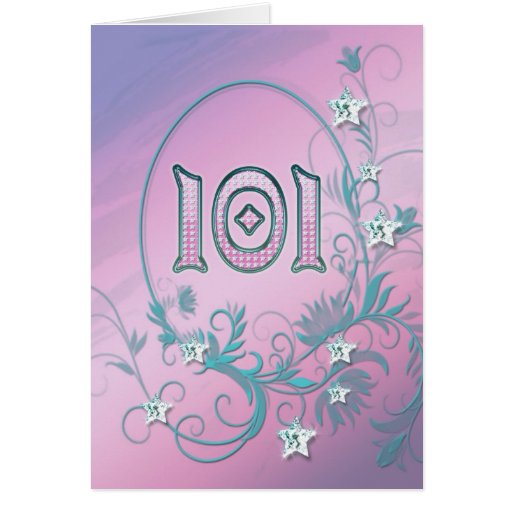101st Birthday card with diamond stars