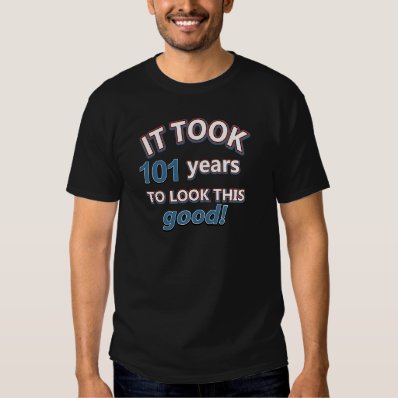 101st year old birthday designs tee shirts