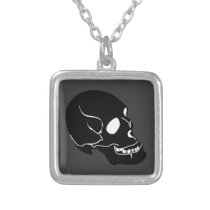 10262006 BLACK DEADLY EMO SKULL GRAPHIC LOGO ICON PENDANTS