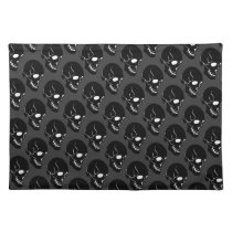 10262006 BLACK DEADLY EMO SKULL GRAPHIC LOGO ICON PLACE MAT