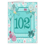 102nd birthday card with flowers