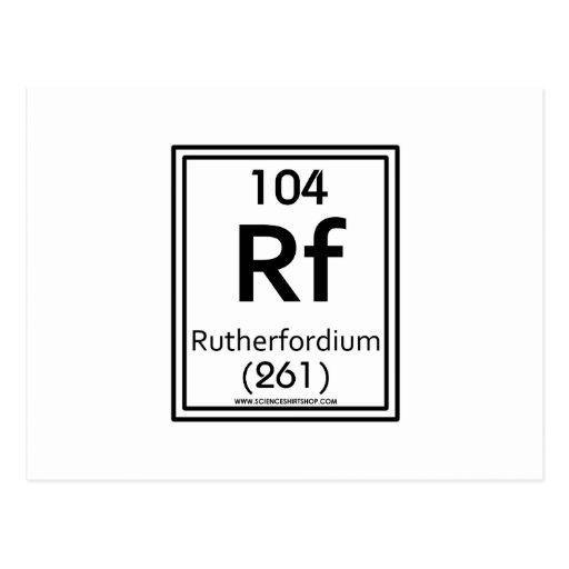 104 Rutherfordium Post Card