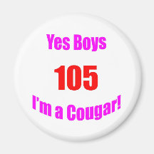 105 Cougar Birthday Refrigerator Magnet