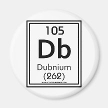 105 Dubnium Refrigerator Magnets