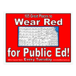 105 Great Places to Wear Red For Public Ed Postcard