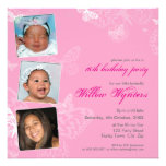 105 - PHOTO BIRTHDAY INVITES :: butterflies 1SQ