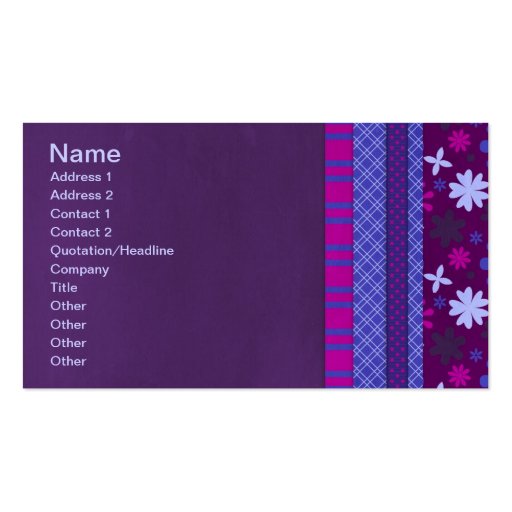 1066 PURPLE BLUE HOT PINK BACKGROUNDS STRIPES SOLI BUSINESS CARD TEMPLATE (front side)