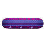 1066 PURPLE BLUE HOT PINK BACKGROUNDS STRIPES SOLI SKATE BOARD DECK