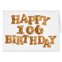 106th Birthday card for a cookie lover
