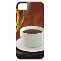 107 HOT MODERN COFFEE STEAM BLACK DARK BROWN YELLO iPhone 5 COVER