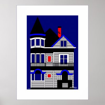 1080 Haight Street - passepartout Print by lonvig