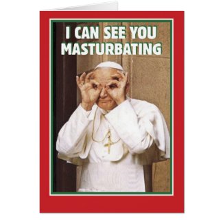 1084 Pope Masturbating Christmas Card card
