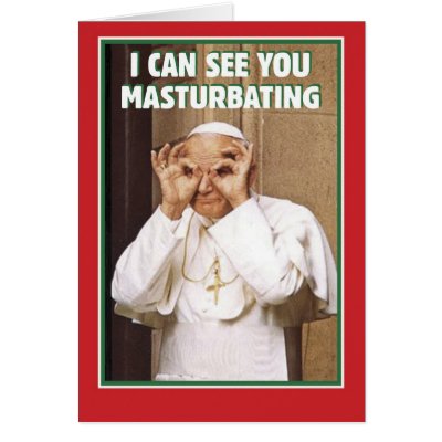 1084 Pope Masturbating Christmas Card by nobleworks