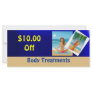 $10.00 Off, Body Treatments Rack Cards
