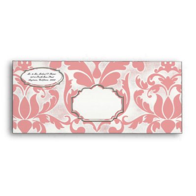 #10 Aged Distressed Damask Silver Bling Look Envelope