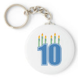 10 Birthday Candles (Blue / Green) Keychains