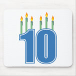 10 Birthday Candles (Blue / Green) Mouse Pad
