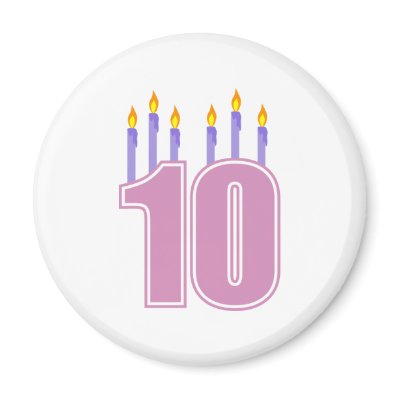 10 Birthday Candles (Pink / Purple) Magnets by LushLaundry