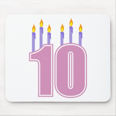 10 Birthday Candles (Pink / Purple) Mouse Pads by LushLaundry