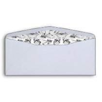 #10 Black and White Damask Interior Envelop