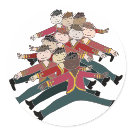10 Lords a-leaping Round Stickers | Zazzle