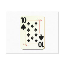 10 of Spades Playing Card Stretched Canvas Prints