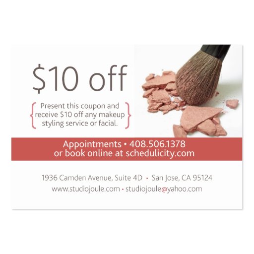 $10 Off Coupon Pauline Business Cards (back side)