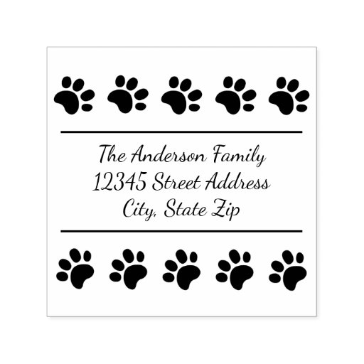 10 Paw Prints Square Self Inking Stamp Zazzle