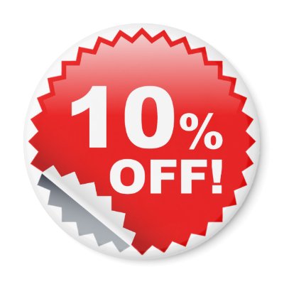 10 PERCENT OFF RETAIL LABEL REFRIGERATOR MAGNET by dgpaulart