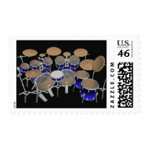 10 Piece Drum Kit: Custom Postage Stamps by spiritswitchboard 10 Piece Drum Kit: Custom Postage Stamps