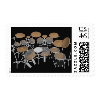10 Piece Drum Kit: Custom Postage Stamps