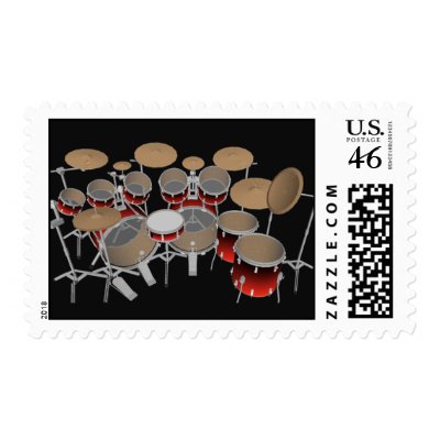 10 Piece Drum Kit: Custom Postage Stamps