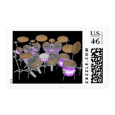 10 Piece Drum Kit: Custom Postage Stamps