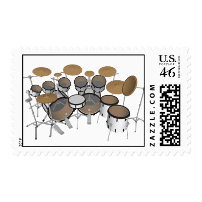 10 Piece Drum Kit: Custom Postage Stamps