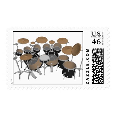 10 Piece Drum Kit: Custom Postage Stamps
