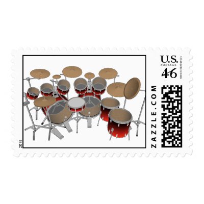 10 Piece Drum Kit: Custom Postage Stamps