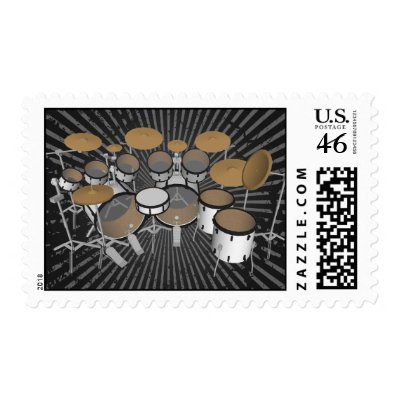 10 Piece Drum Kit: Custom Postage Stamps