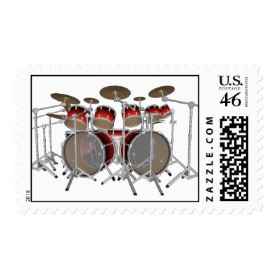 10 Piece Drum Kit: Custom Postage Stamps