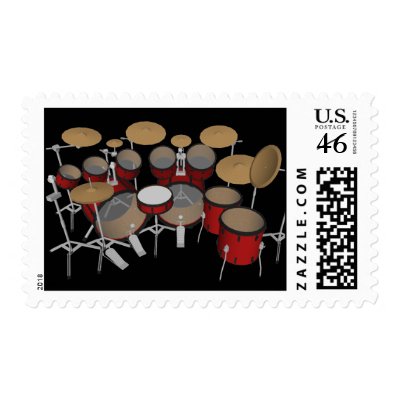10 Piece Drum Kit: Custom Postage Stamps
