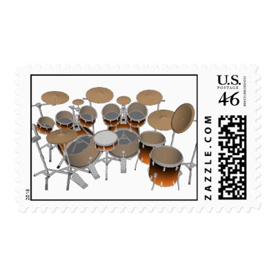 10 Piece Drum Kit: Custom Postage Stamps